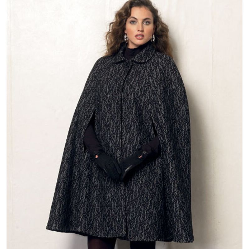 Patron Vogue 8959 Y - Veste-cape femme avec col rond à revers