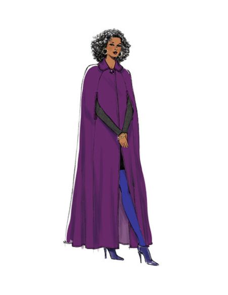 Patron Vogue 8959 Y - Veste-cape femme avec col rond à revers