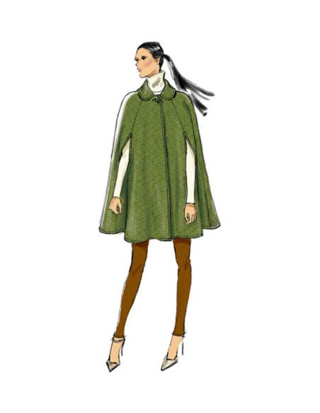 Patron Vogue 8959 ZZ - Veste-cape femme avec col rond à revers