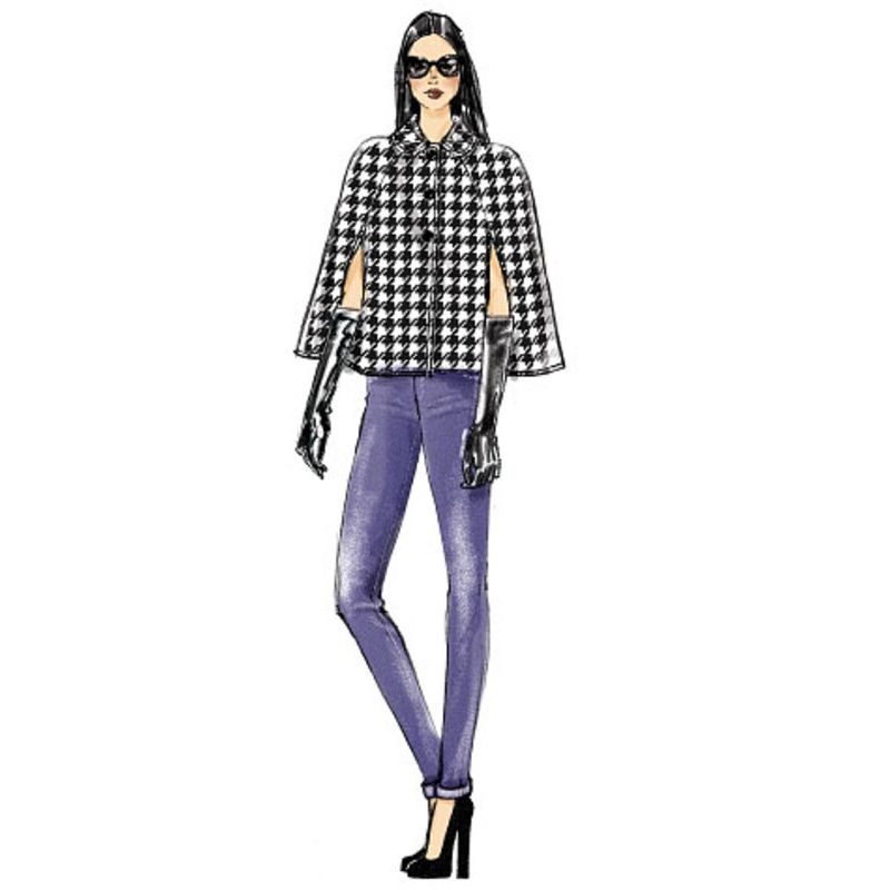 Patron Vogue 8959 ZZ - Veste-cape femme avec col rond à revers