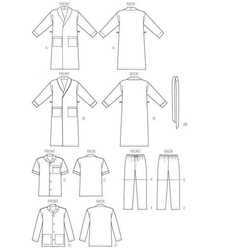 Patron Vogue 8964 MXX - Ensemble de pyjama pour homme