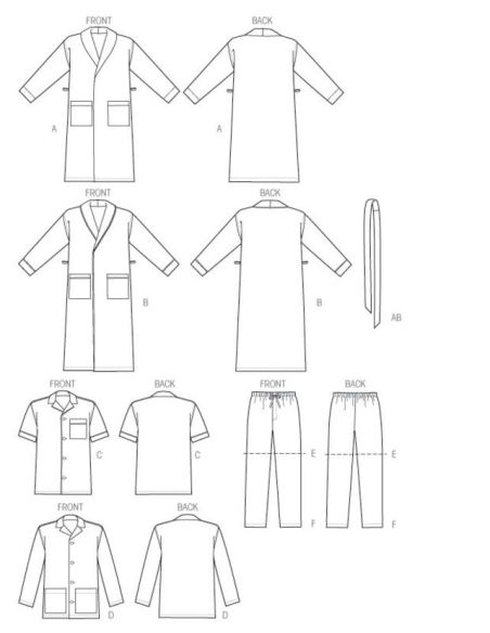 Patron Vogue 8964 MXX - Ensemble de pyjama pour homme