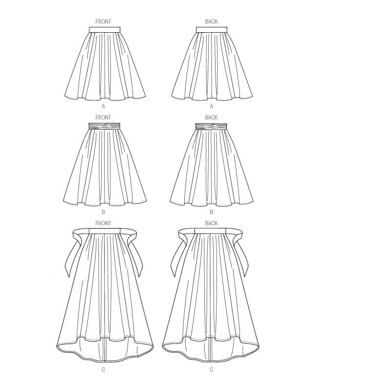 Patron Vogue 8980 A5 - Jupes plissées et évasées