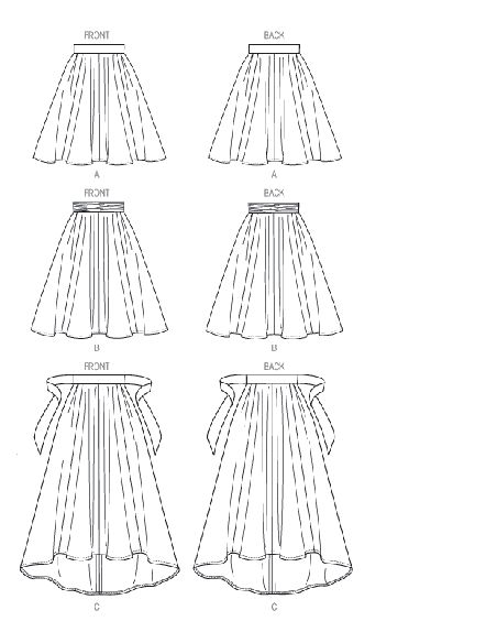 Patron Vogue 8980 A5 - Jupes plissées et évasées