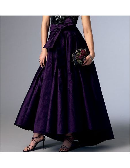 Patron Vogue 8980 E5 - Jupes plissées et évasées