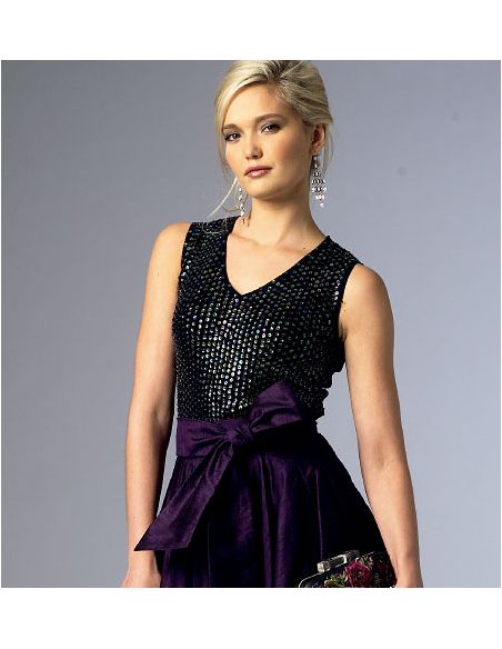 Patron Vogue 8980 E5 - Jupes plissées et évasées