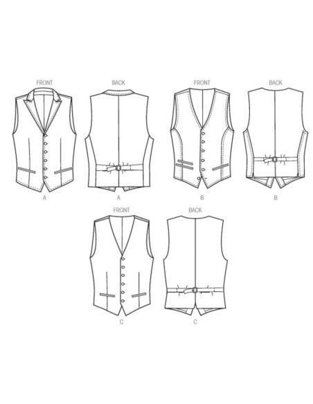 Patron Vogue 8987 MUU - Gilet de costume homme