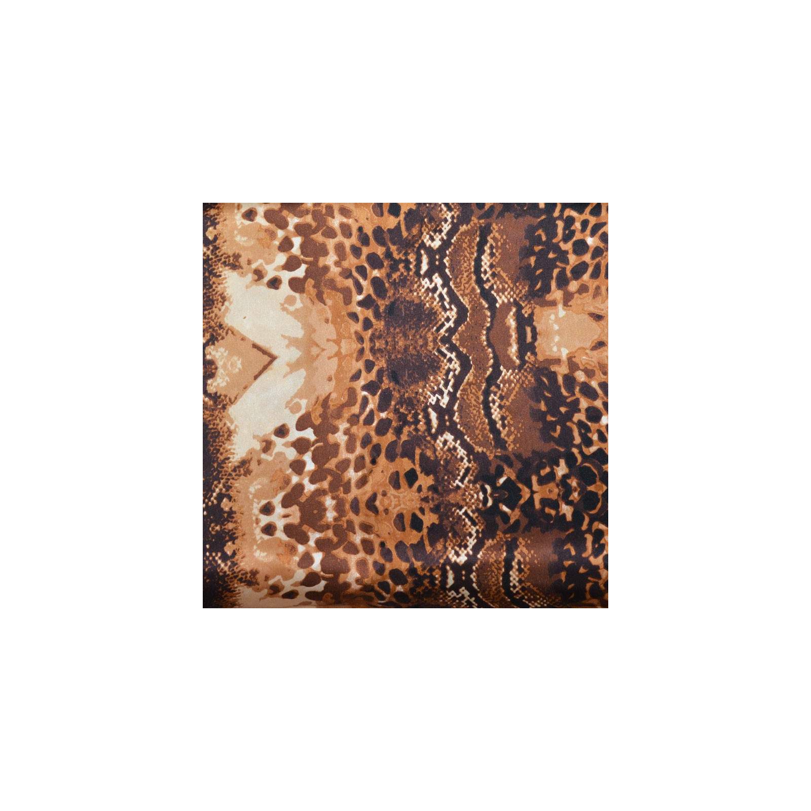 Tissu Satin de Soie imprimé serpent marron