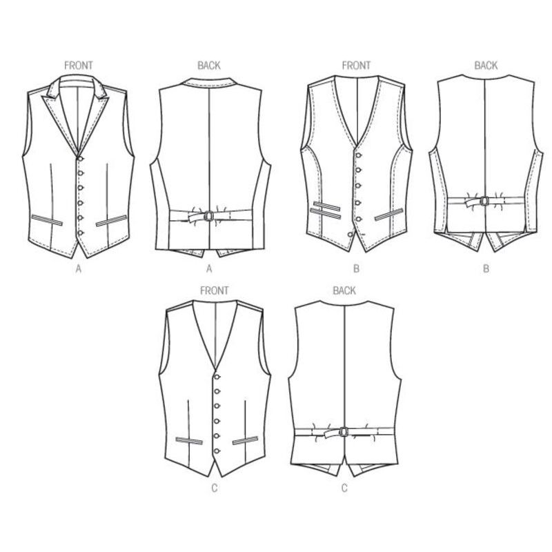 Patron Vogue 8987 MXX - Gilet de costume homme