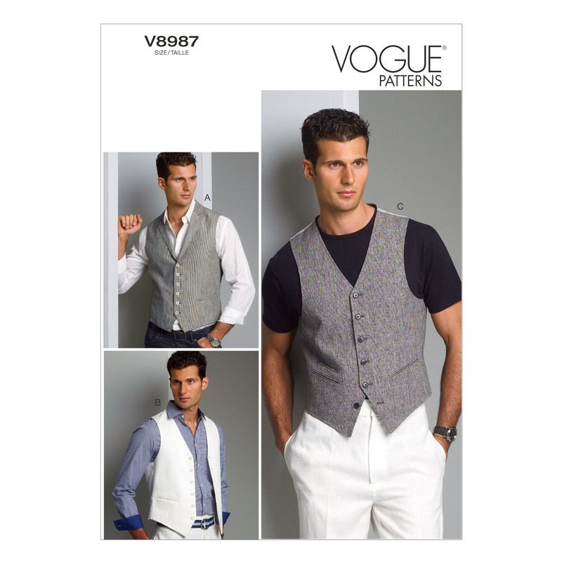 Patron Vogue 8987 MXX - Gilet de costume homme