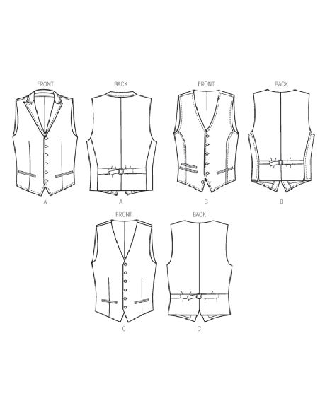 Patron Vogue 8987 MXX - Gilet de costume homme