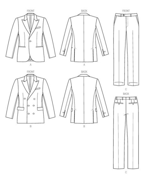 Patron Vogue 8988 MXX - Veste et pantalon homme