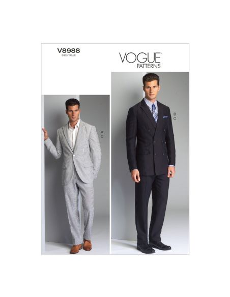 Patron Vogue 8988 MXX - Veste et pantalon homme