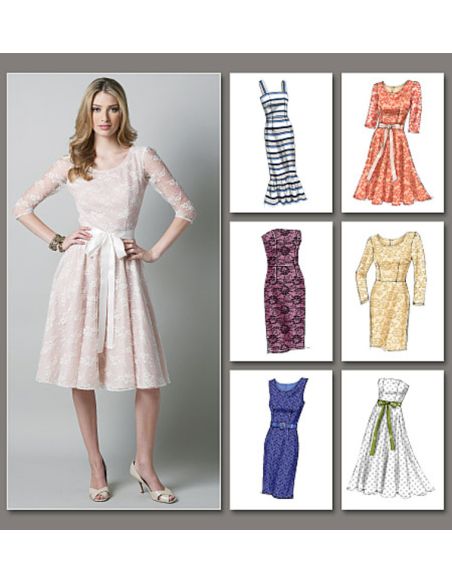 Patron Vogue 8766 AA - Robes femme styles fourreau et patineuse