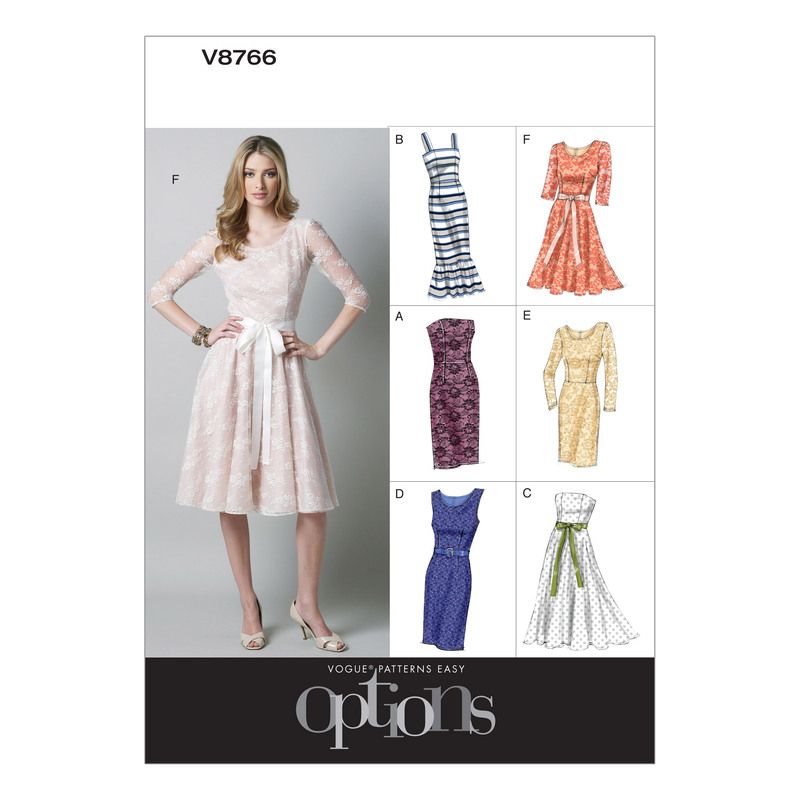 Patron Vogue 8766 AA - Robes femme styles fourreau et patineuse