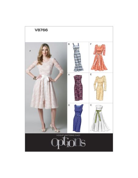 Patron Vogue 8766 AA - Robes femme styles fourreau et patineuse