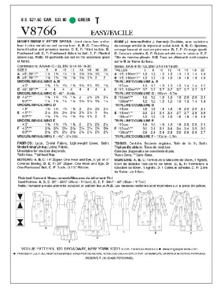 Patron Vogue 8766 AA - Robes femme styles fourreau et patineuse