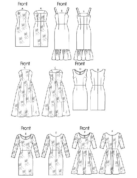 Patron Vogue 8766 AA - Robes femme styles fourreau et patineuse