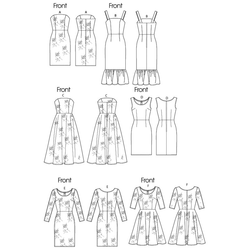 Patron Vogue 8766 D5 - Robes femme styles fourreau et patineuse