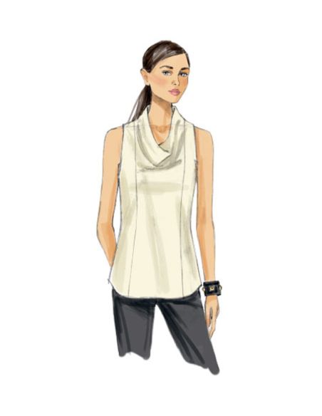 Patron Vogue 9006 B5 - Blouse/top femme, disponible avec ou sans manches