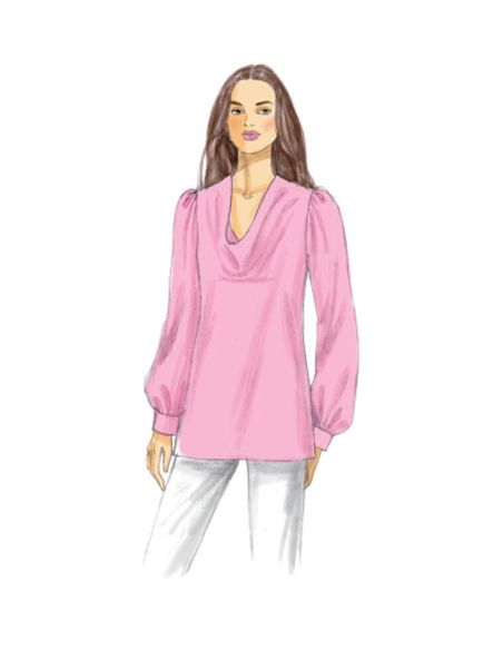 Patron Vogue 9006 B5 - Blouse/top femme, disponible avec ou sans manches