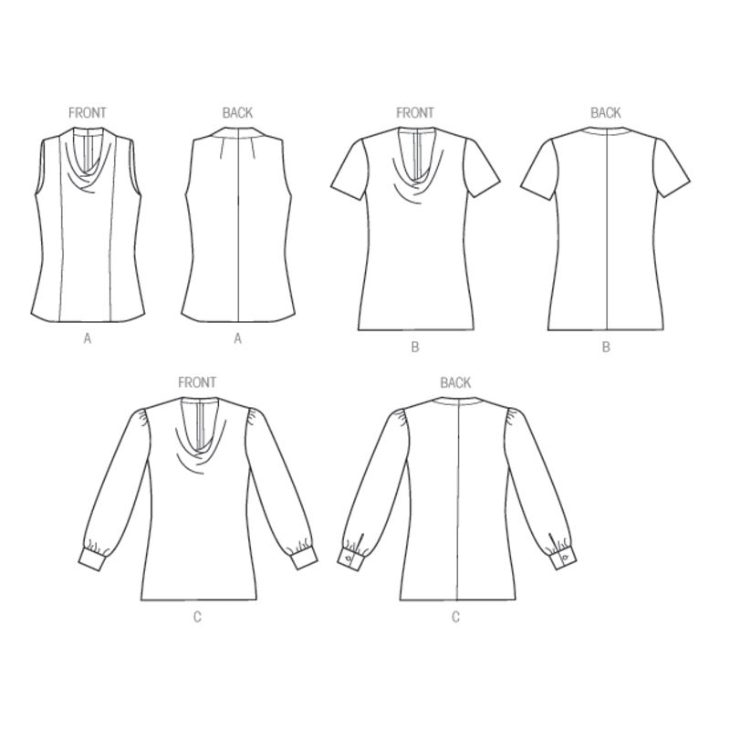 Patron Vogue 9006 B5 - Blouse/top femme, disponible avec ou sans manches