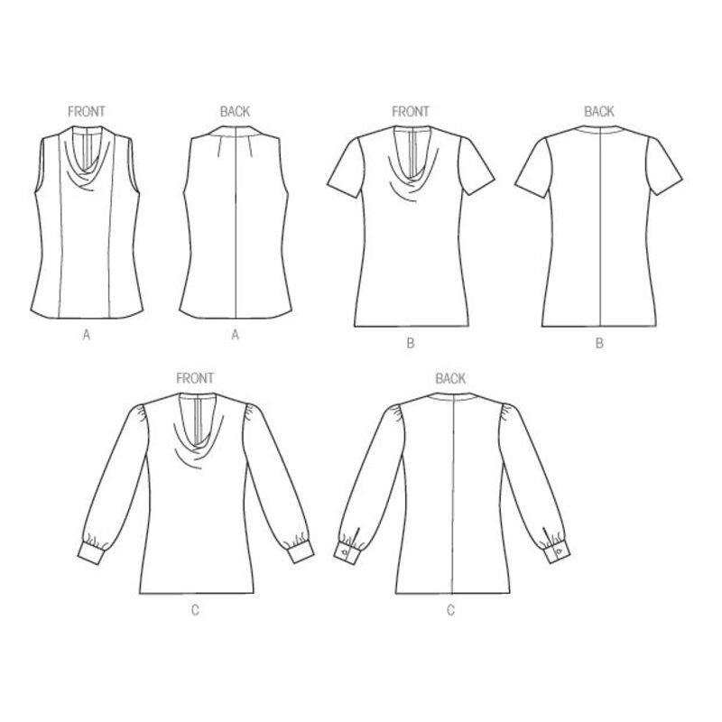 Patron Vogue 9006 F5 - Blouse/top femme, disponible avec ou sans manches