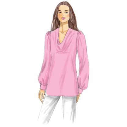 Patron Vogue 9006 F5 - Blouse/top femme, disponible avec ou sans manches 2