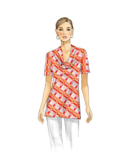 Patron Vogue 9006 F5 - Blouse/top femme, disponible avec ou sans manches