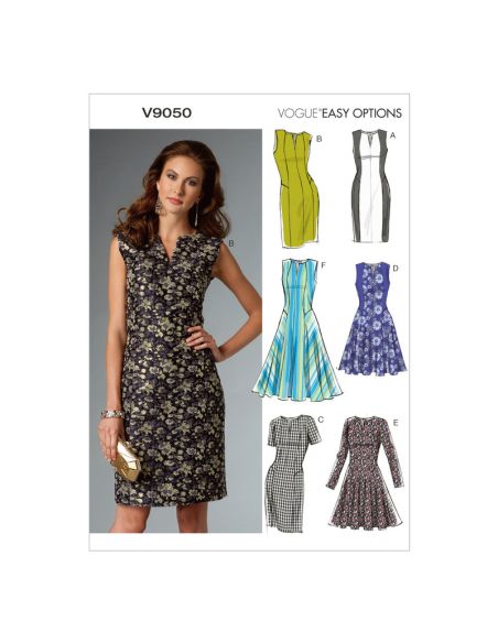 Patron Vogue 9050 E5 - Robe femme, style fourreau ou patineuse