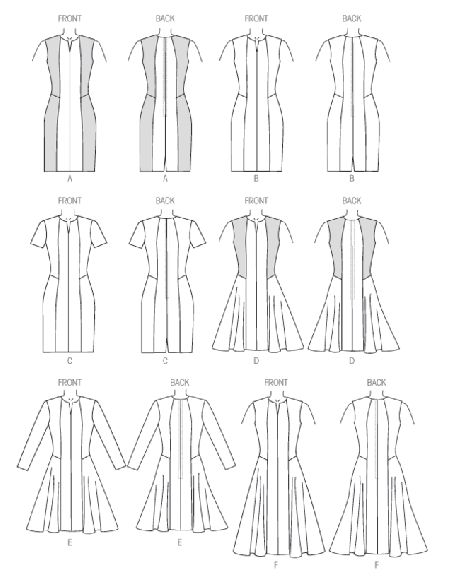 Patron Vogue 9050 E5 - Robe femme, style fourreau ou patineuse