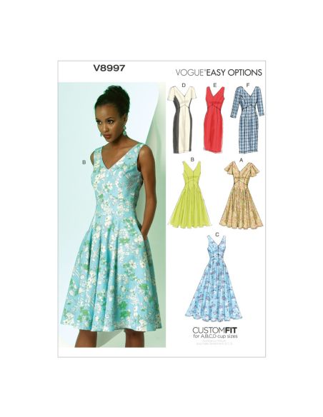 Patron Vogue 8997 E5 - Robes à coutures princesse, style fourreau ou évasé