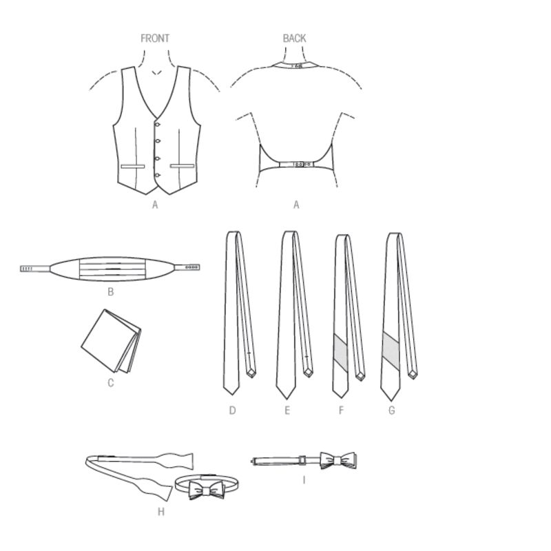 Patron Vogue 9073 OSZ - Gilet et accessoires pour homme