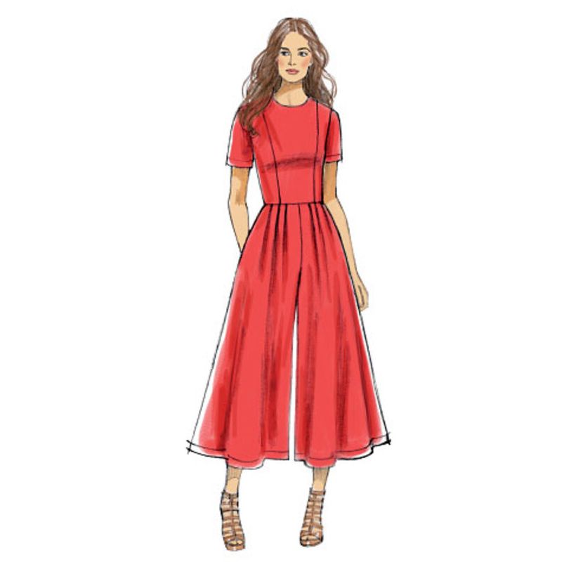 Patron Vogue 9075 E5 - Robe et combinaison à jambe trois-quarts pour femme