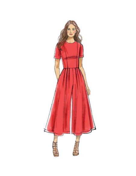 Patron Vogue 9075 E5 - Robe et combinaison à jambe trois-quarts pour femme