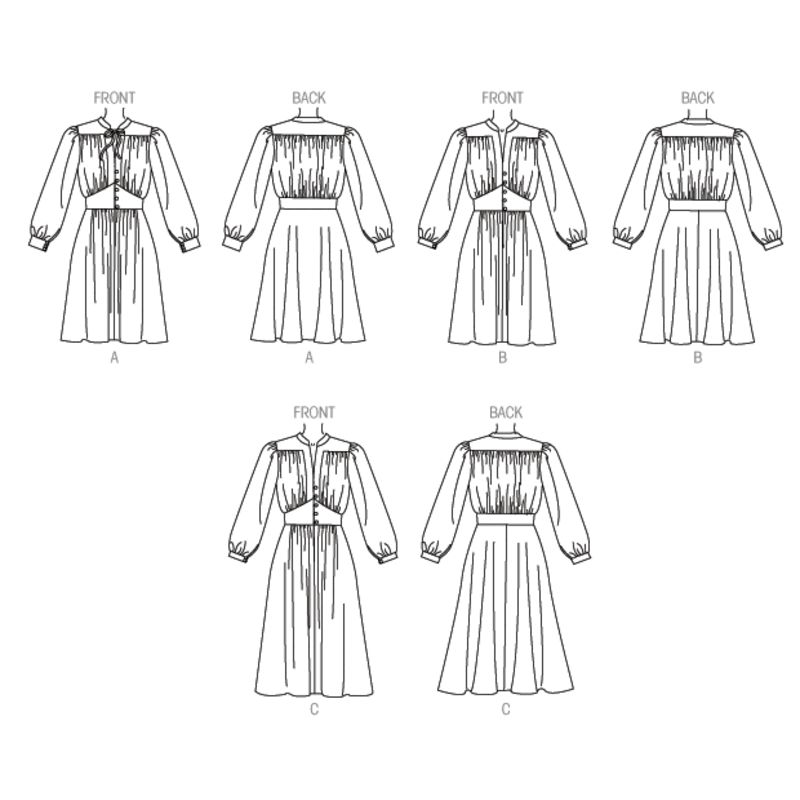 Patron Vogue 9076 A5 - Robes ajustées à manches longues