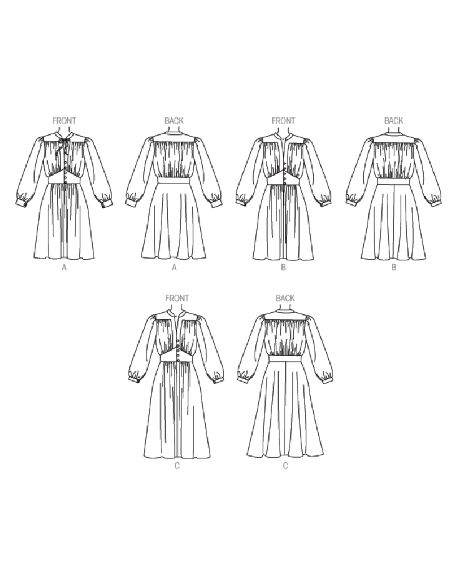 Patron Vogue 9076 A5 - Robes ajustées à manches longues