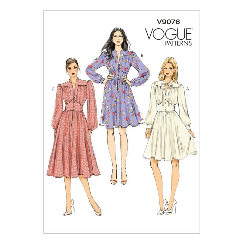 Patron Vogue 9076 A5 - Robes ajustées à manches longues