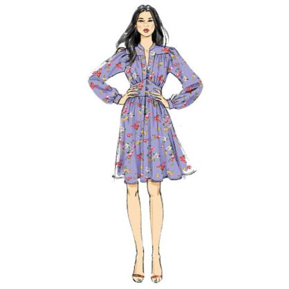 Patron Vogue 9076 E5 - Robes ajustées à manches longues 2