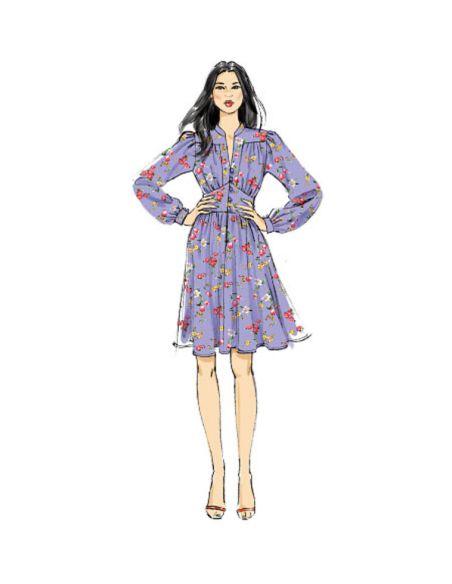 Patron Vogue 9076 E5 - Robes ajustées à manches longues