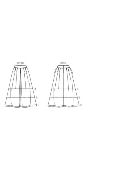 Patron Vogue 9090 E5 - Jupes femme à plis