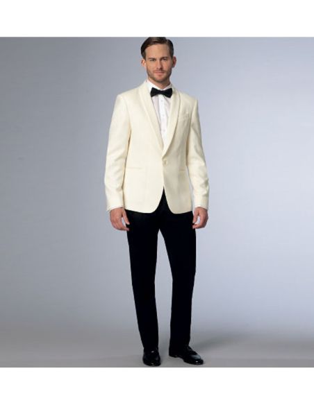 Patron Vogue 9097 MUU - Costume homme : Veste à col châle mono-bouton et pantalon