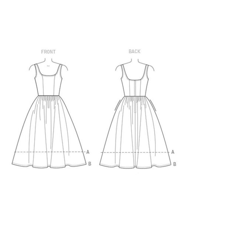 Patron Vogue 9100 E5 - Robe femme avec jupe plissée et bretelles