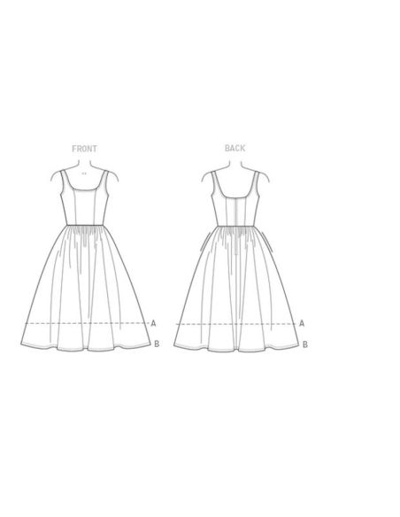 Patron Vogue 9100 E5 - Robe femme avec jupe plissée et bretelles