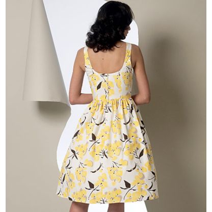 Patron Vogue 9100 E5 - Robe femme avec jupe plissée et bretelles 2