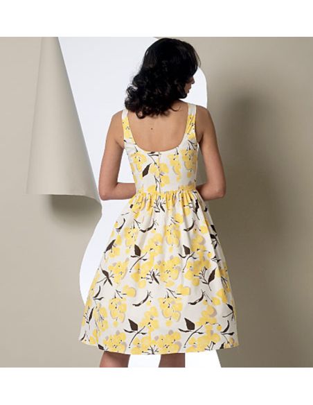 Patron Vogue 9100 E5 - Robe femme avec jupe plissée et bretelles