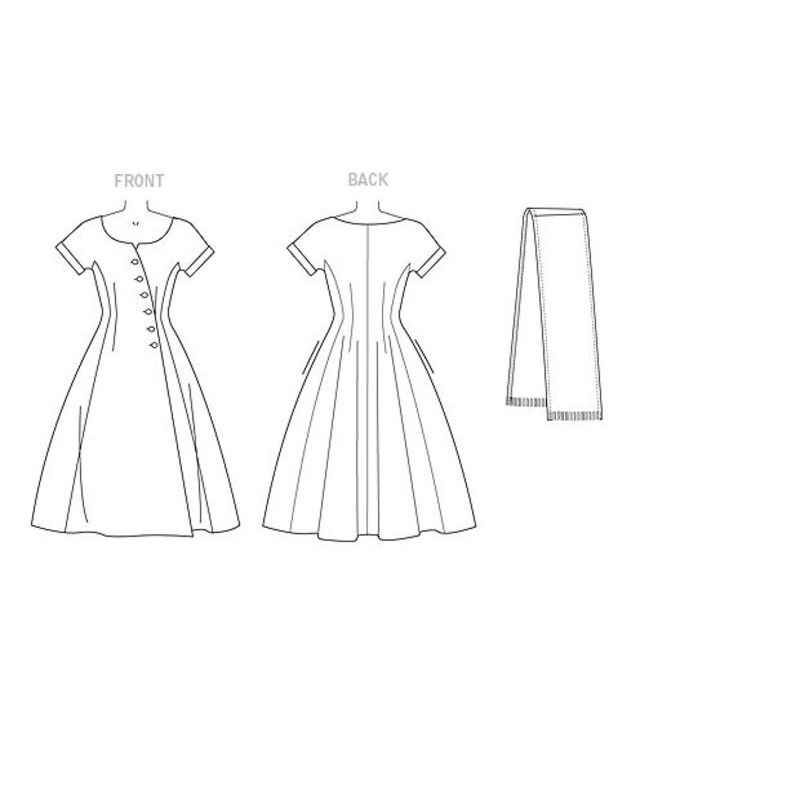 Patron Vogue 9105 A5 - Robe femme style années 1950