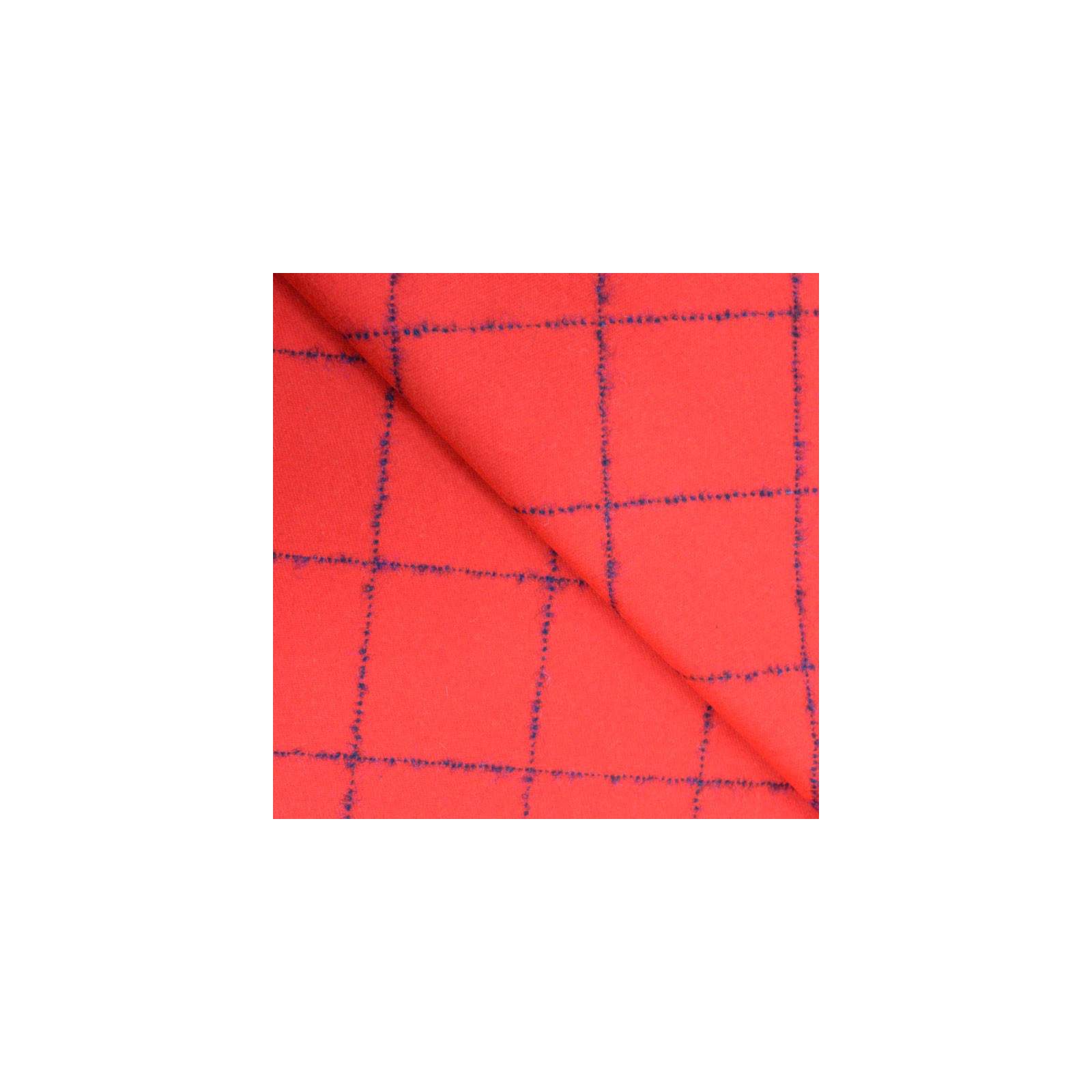 Tissu Sergé de laine rouge à carreaux