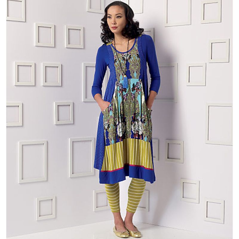 Patron Vogue 9108 Y - Top femme à manches longues, robe avec poches et legging