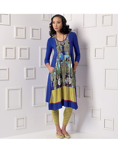 Patron Vogue 9108 Y - Top femme à manches longues, robe avec poches et legging